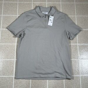 Nwt Primark Zipper Closure Polo Shirt Grey Size M